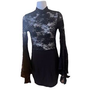 WINDSOR Long Sleeve Lace Mini Dress